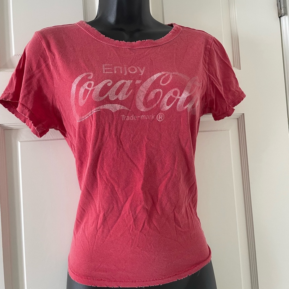 Lucky Brand vintage Coke A Cola logo distressed t-shirt. Gently used.